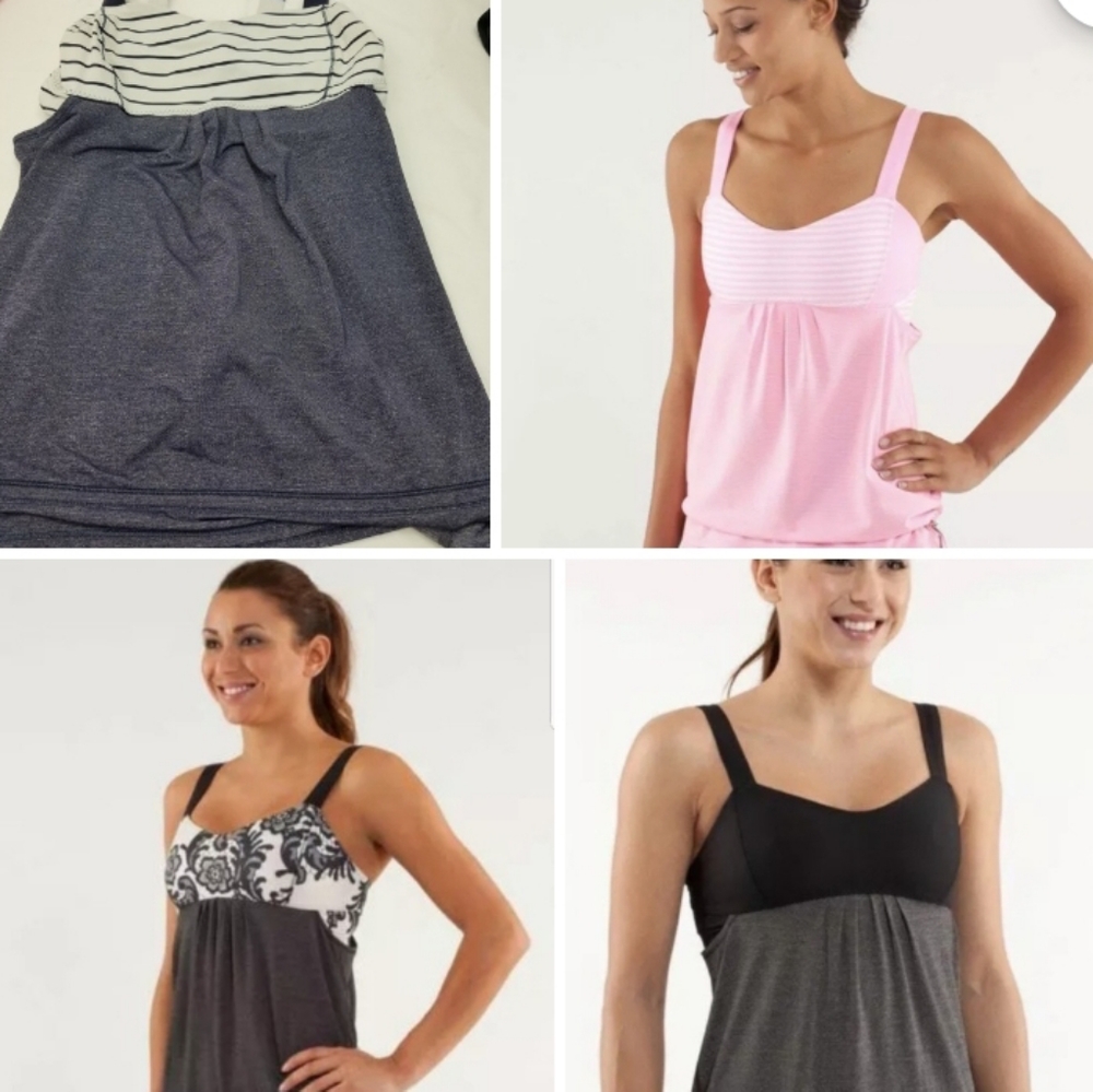 Lot 4 Lululemon Run Back on Track Tank Top 8  Lace